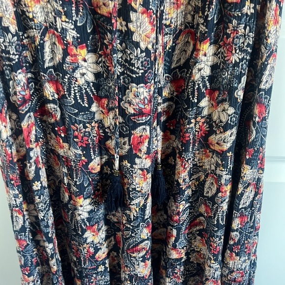 Sangria Frilly Sleeve Maxi Dress Size Small Floral Blue - Picture 5 of 8